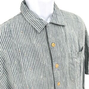 ORIGINAL ISLAND SPORT Camp Shirt Smoky Blue Short Sleeve Button Down Men's XL